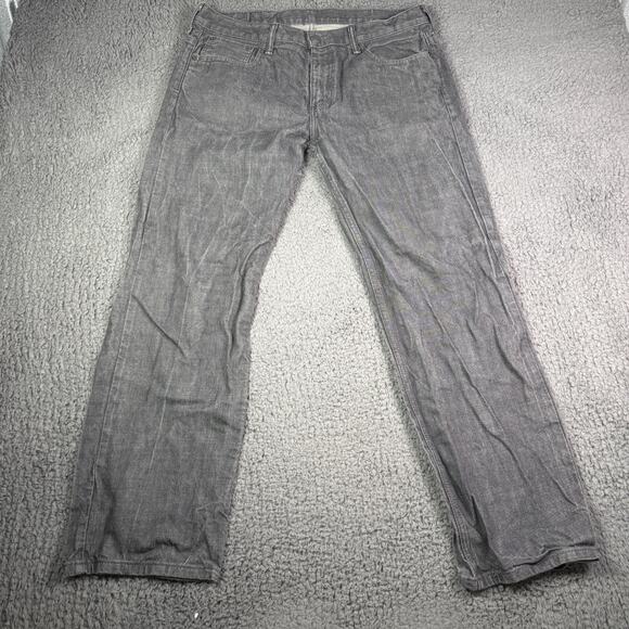 Levis 569 Jeans Mens 34x32 (Fits 36x32) Gray Washed Denim Loose Straight Baggy - Picture 4 of 9